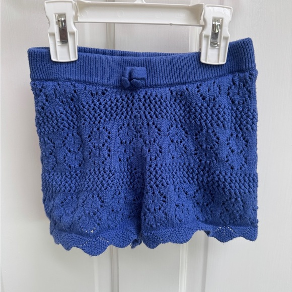 Janie and Jack 3T Girls Blue Crochet Shorts with Scalloped Hem - Picture 1 of 5